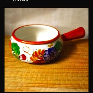 FTD Hand Painted Ceramic Fondue Pot